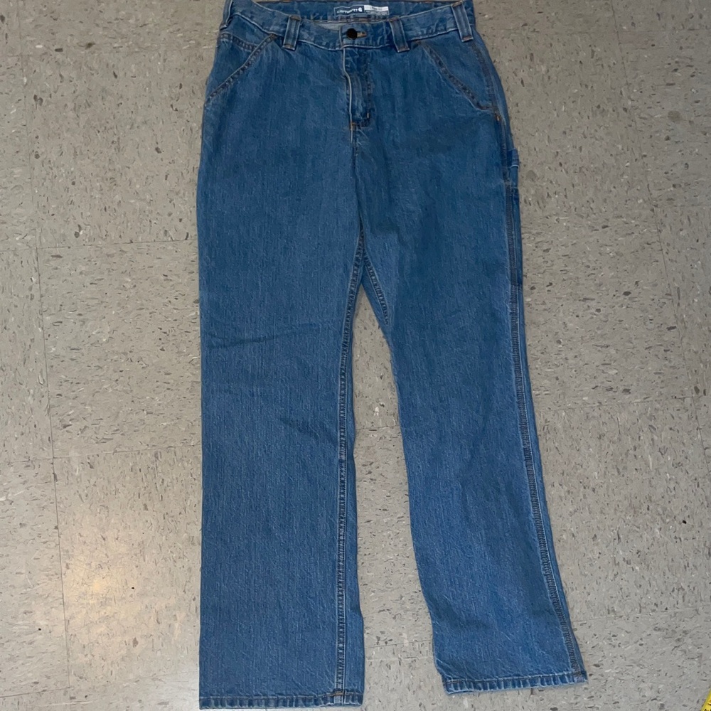 The Carhartt Men's Loose Fit Utility Jeans Size 30x32 unisex Cotton Hammer loop